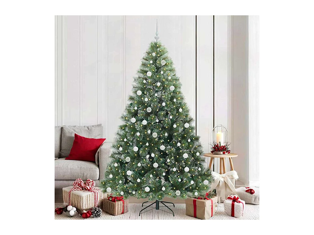 Sapin de Noël artificiel avec 300 LED Vert 210 cm PE et PVC