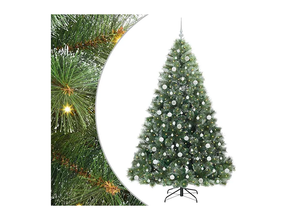 Sapin de Noël artificiel avec 300 LED Vert 210 cm PE et PVC