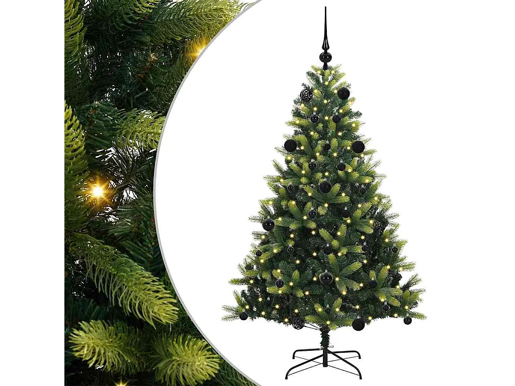 Arbre de Noël artificiel à charnières 150 LED Vert 150 cm