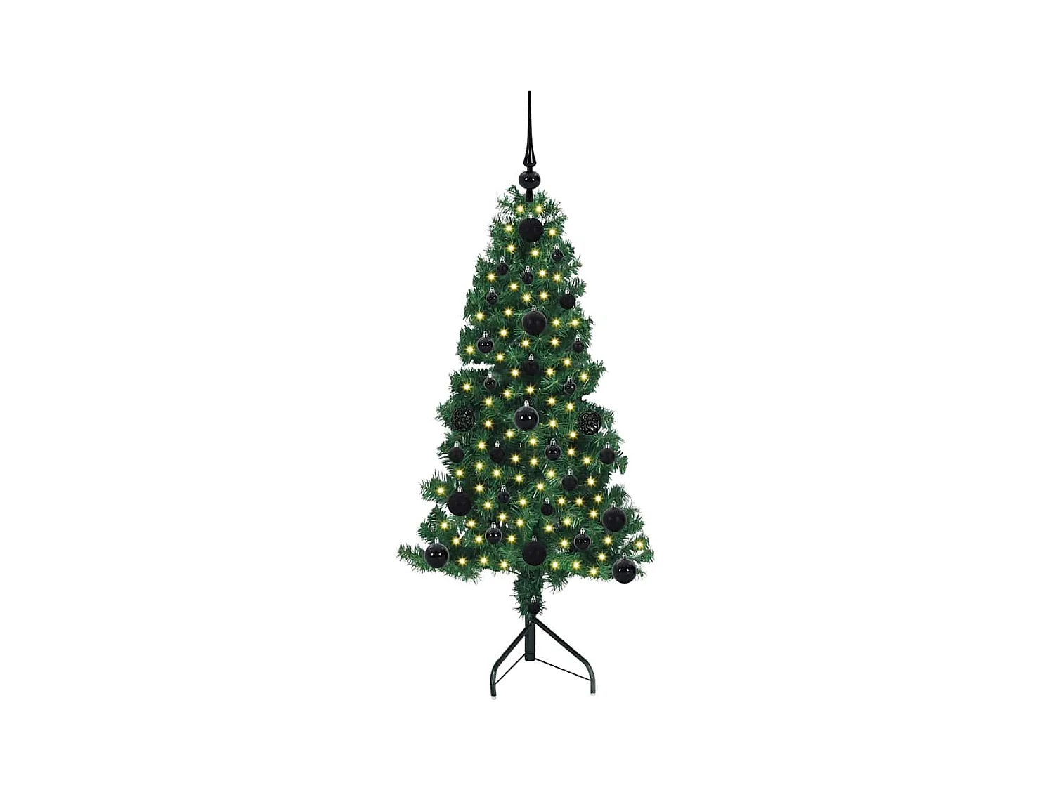 Arbre de Noël artificiel d'angle Vert 120 cm PVC et métal