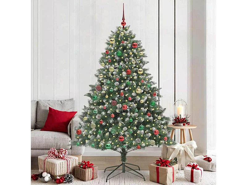 Sapin de Noël artificiel avec 300 LED Vert 140 x 140 x 210 cm