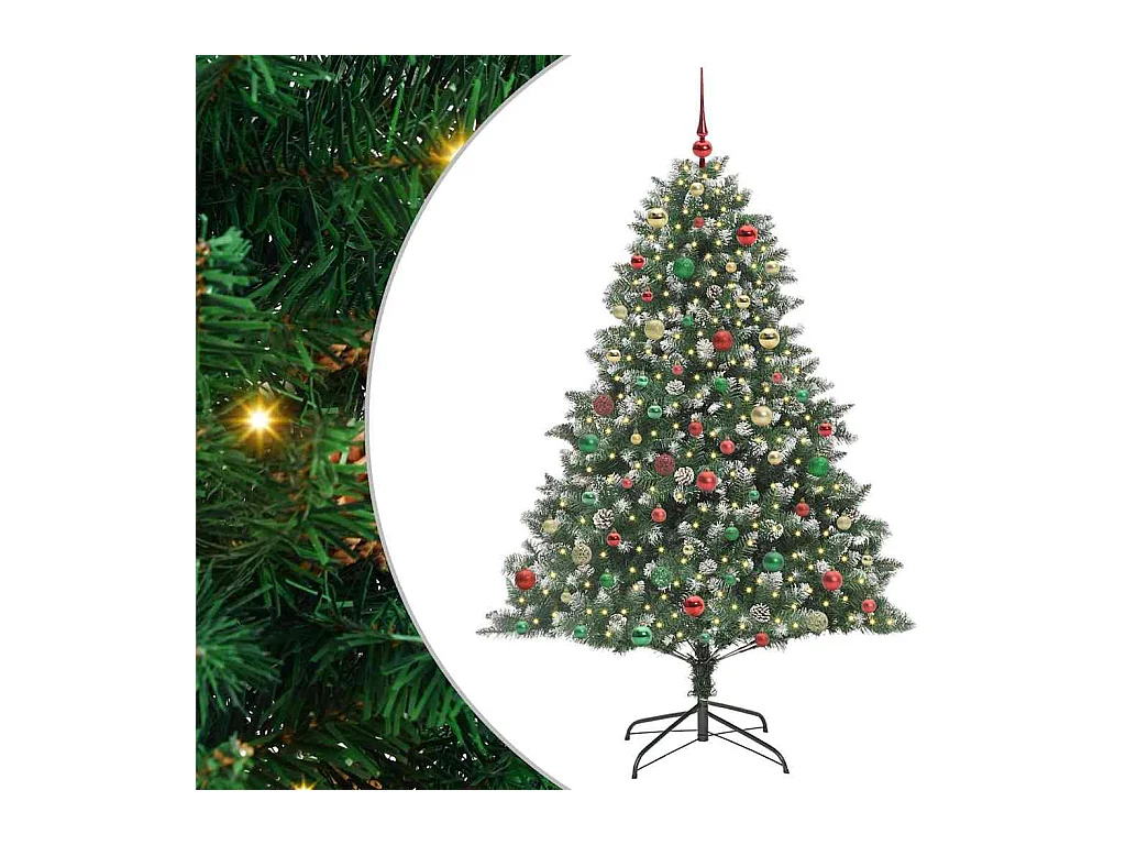 Sapin de Noël artificiel avec 300 LED Vert 140 x 140 x 210 cm