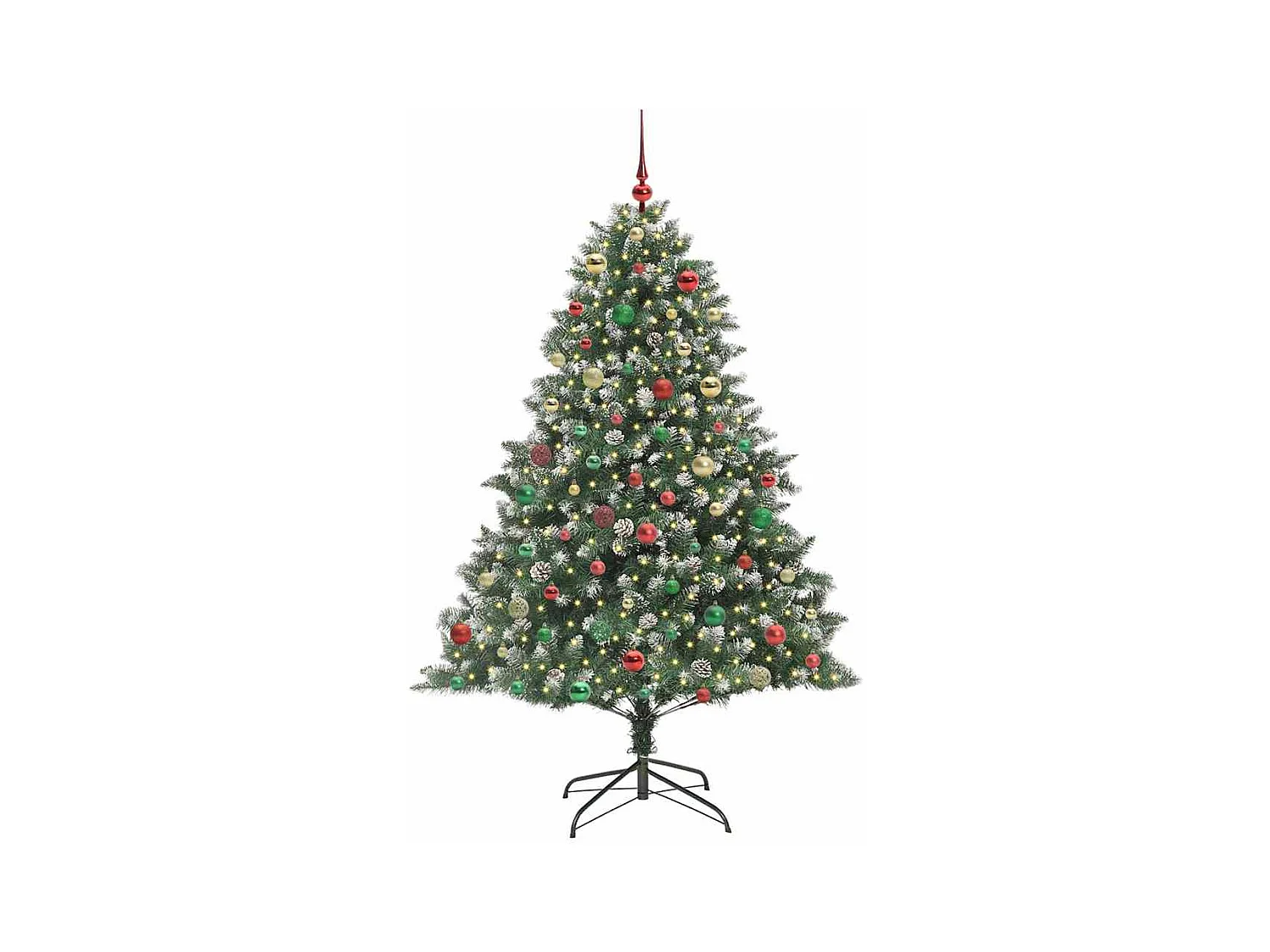 Sapin de Noël artificiel avec 300 LED Vert 140 x 140 x 210 cm