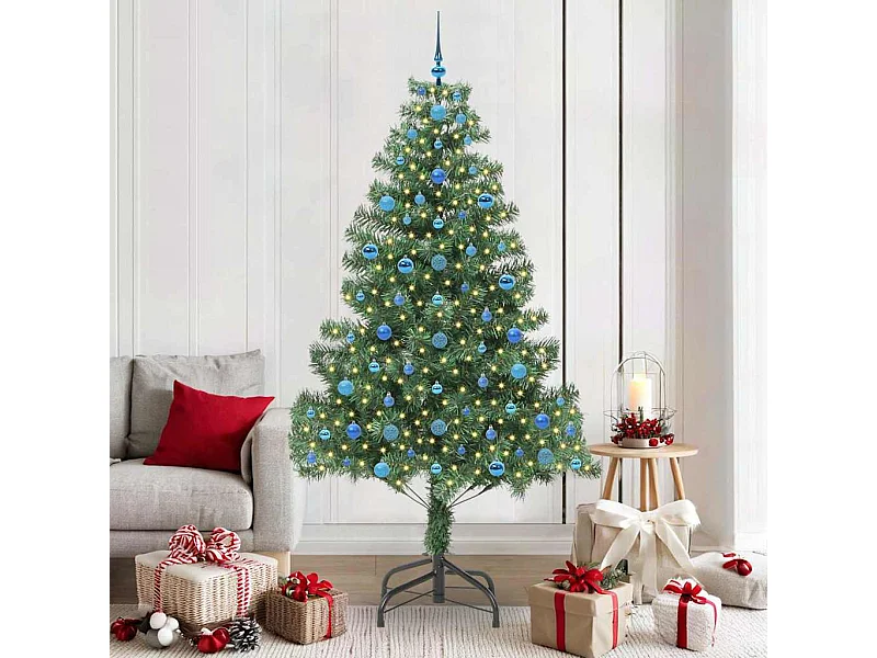 Árvore de Natal com 300 LEDs com suporte Verde 210 cm PVC