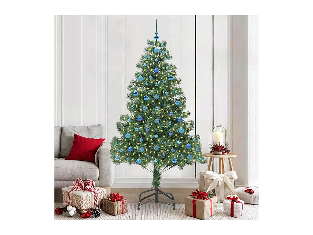 Árvore de Natal com 300 LEDs com suporte Verde 210 cm PVC
