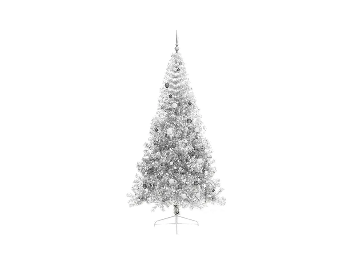 Sapin de Noël artificiel pré-éclairé Argent 240 cm PET