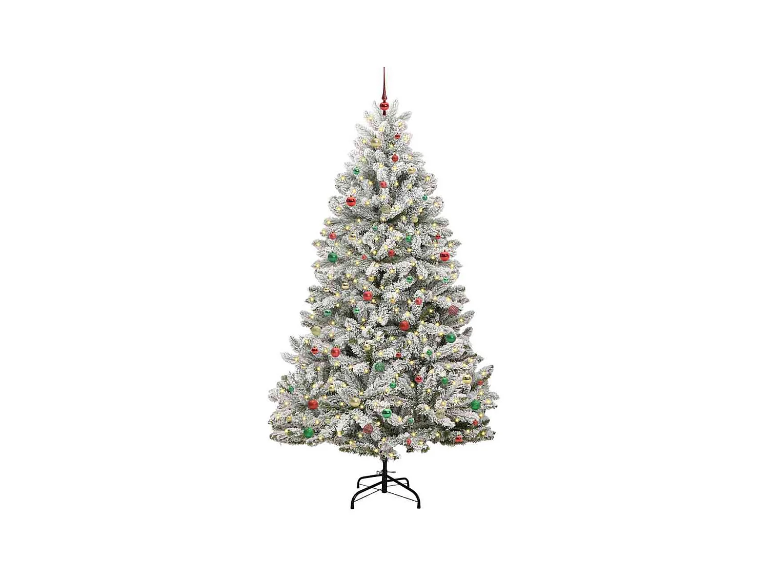 Sapin de Noël artificiel Vert et blanc 270 cm PVC et métal