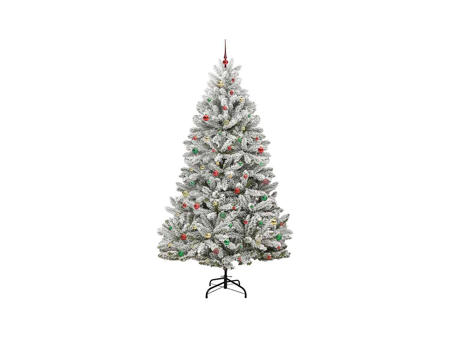 Sapin de Noël artificiel Vert et blanc 270 cm PVC et métal