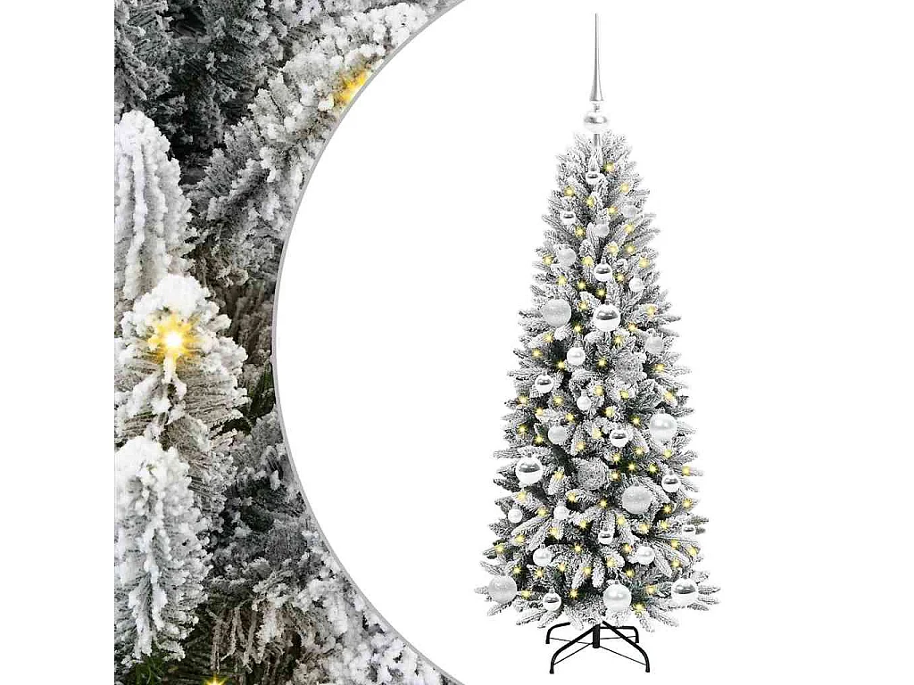 Sapin de Noël artificiel avec 150 LED Blanc 53 x 53 x 120 cm