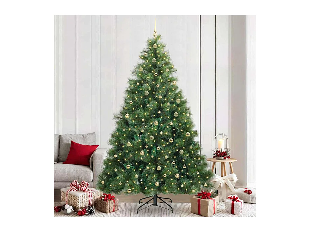 Árbol de Navidad artificial con 300 LED Verde 240 cm PE y PVC