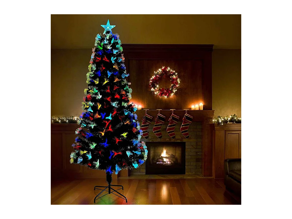 Kunstkerstboom met decoratieve touwlichten Groen 240 cm PVC