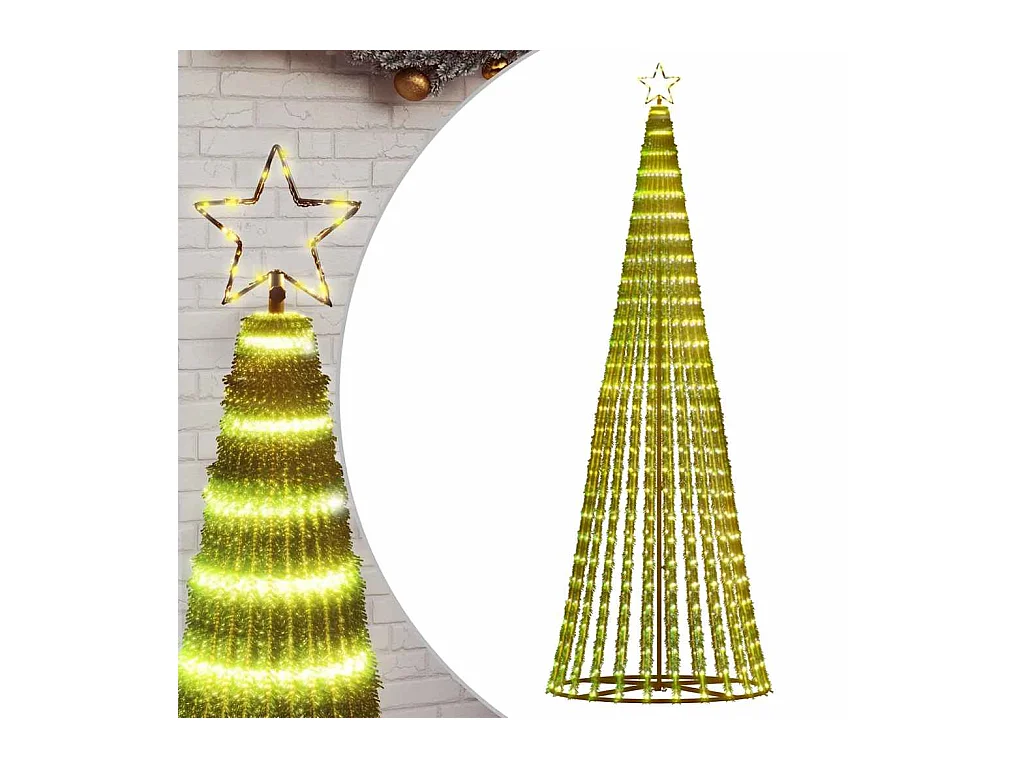 LED Árvore de Natal 475 LEDs Branco Quente 247 cm