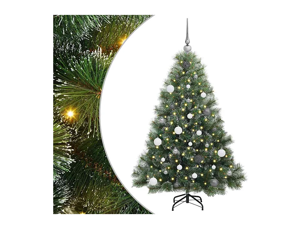 Kunstkerstboom met 150 LED met standaard Groen 150 cm PE en PVC