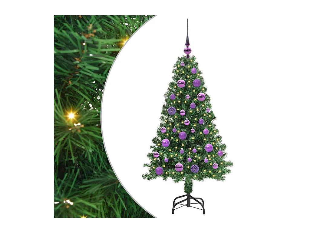 Árbol de Navidad artificial Verde 120 cm PVC y Acero y Plástico