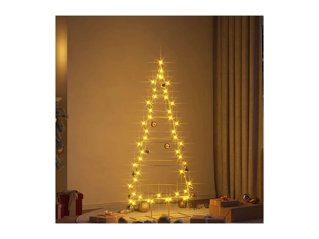 Árbol de Navidad de metal con soporte Dorado 150 cm