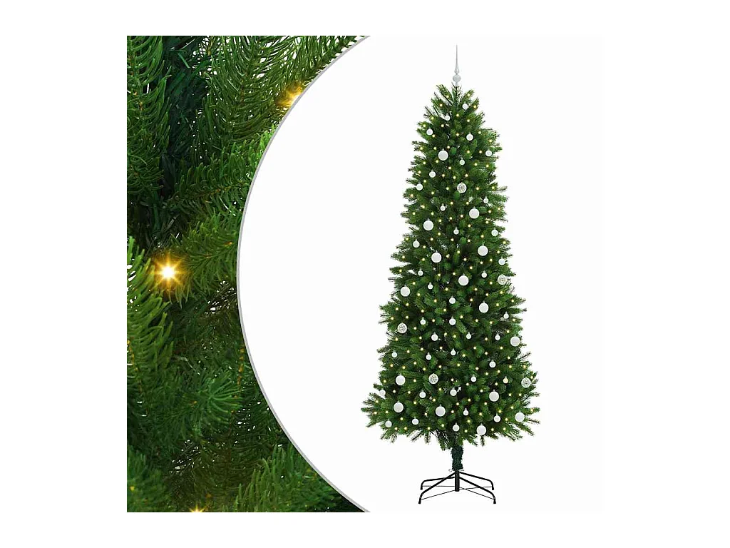 Sapin de Noël avec 300 LED avec support Vert 240 cm PE