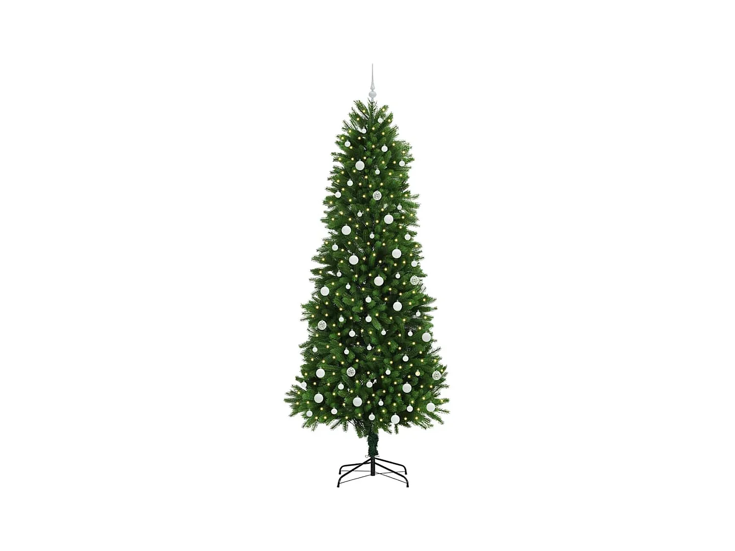 Sapin de Noël avec 300 LED avec support Vert 240 cm PE
