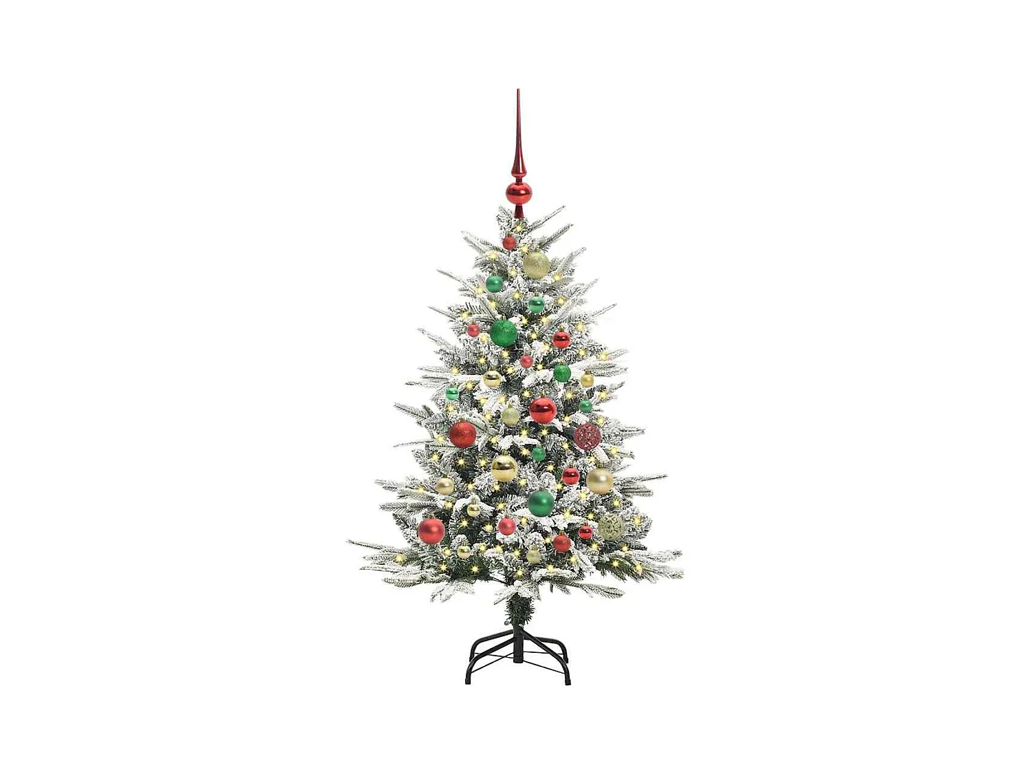 Sapin de Noël artificiel pré-éclairé avec set de boules Vert