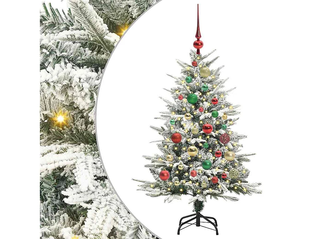 Sapin de Noël artificiel pré-éclairé avec set de boules Vert