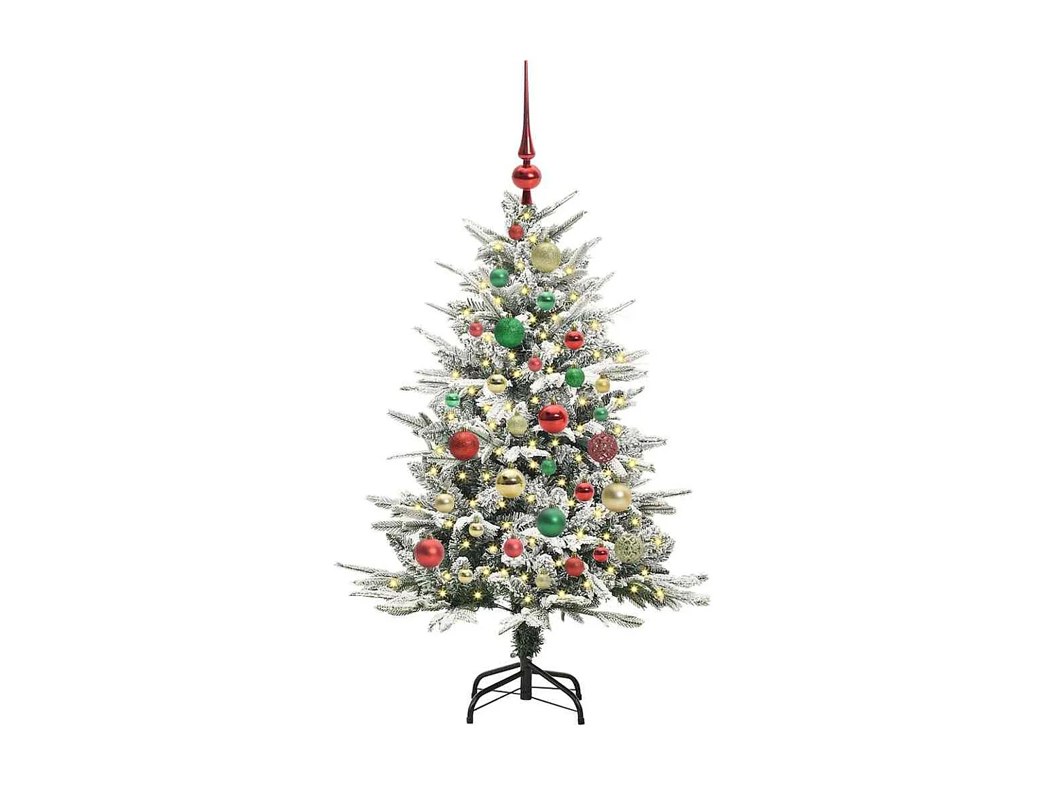 Sapin de Noël artificiel pré-éclairé avec set de boules Vert