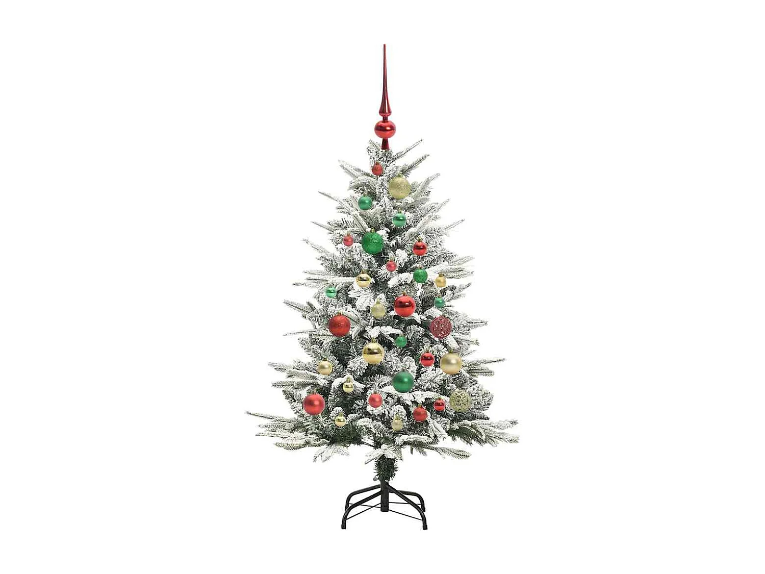 Sapin de Noël artificiel pré-éclairé avec set de boules Vert