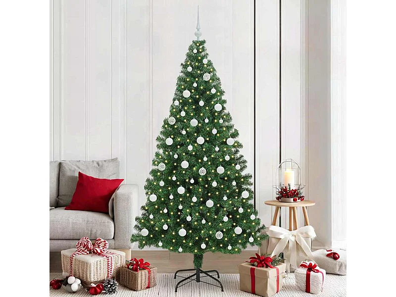 Sapin de Noël artificiel Vert 210 cm PVC, Acier et Plastique