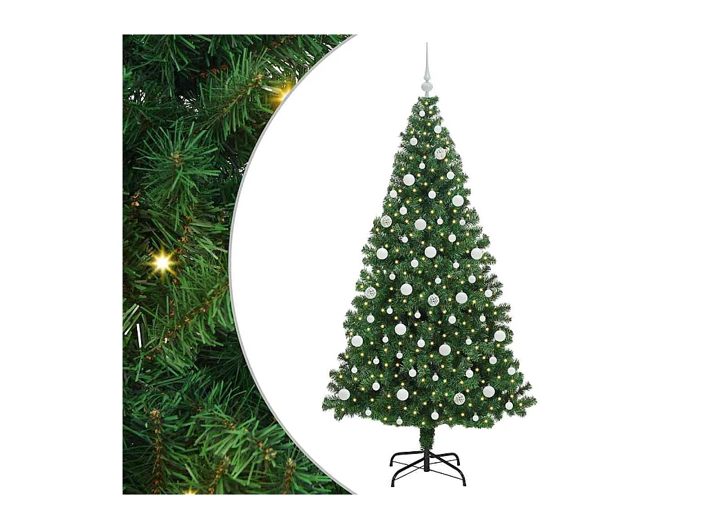Sapin de Noël artificiel Vert 210 cm PVC, Acier et Plastique