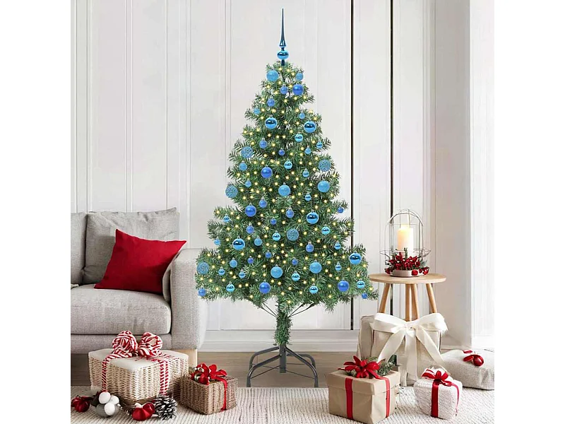 Sapin de Noël avec 300 LED avec support Vert 180 cm PVC