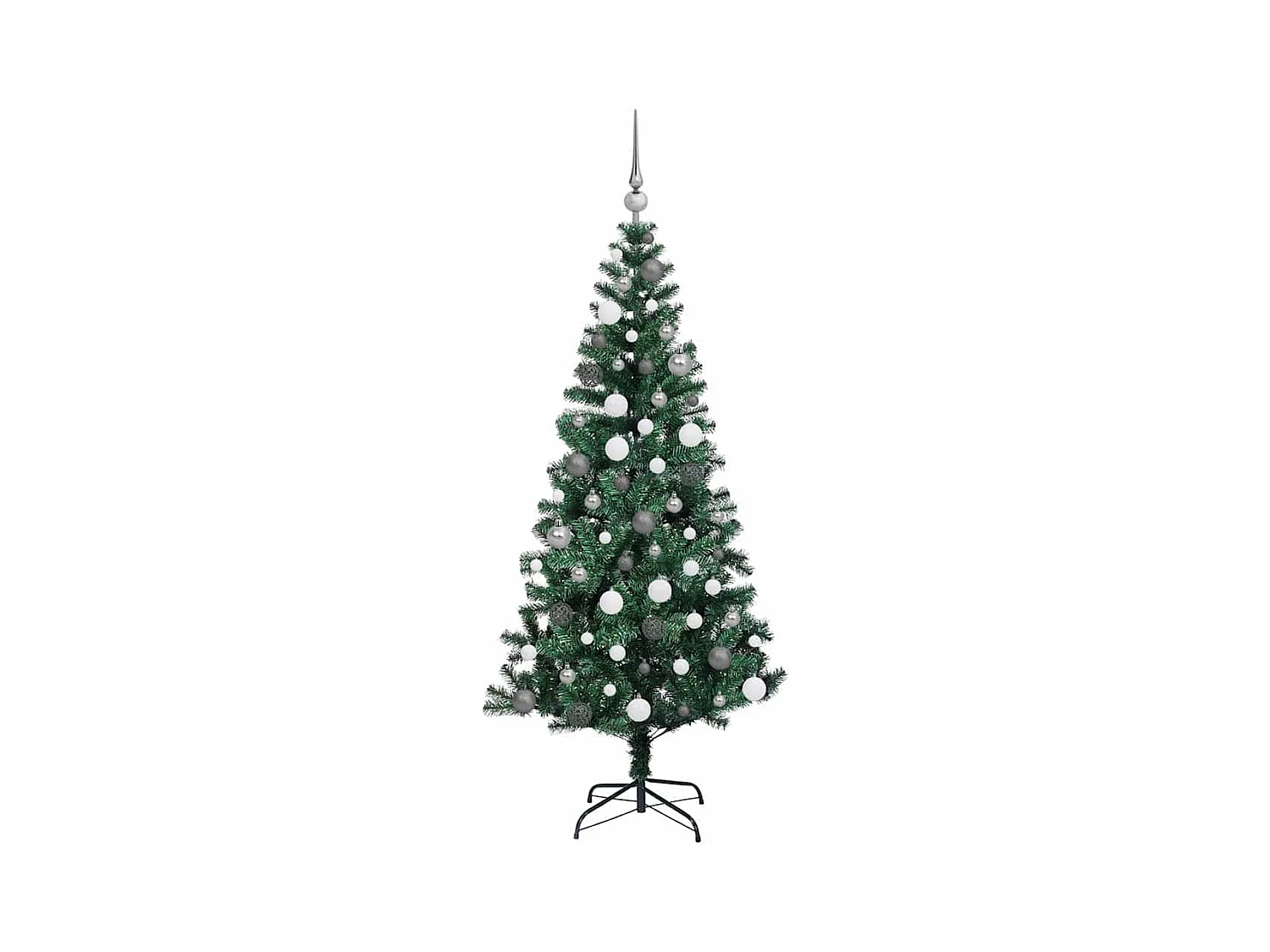 Sapin de Noël artificiel pré-éclairé Vert 180 cm PVC et métal