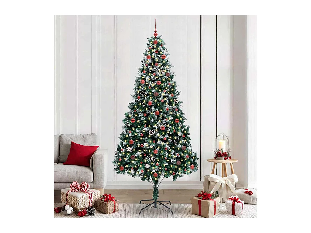 Árbol de Navidad artificial Verde 240 cm PVC y Acero y Plástico