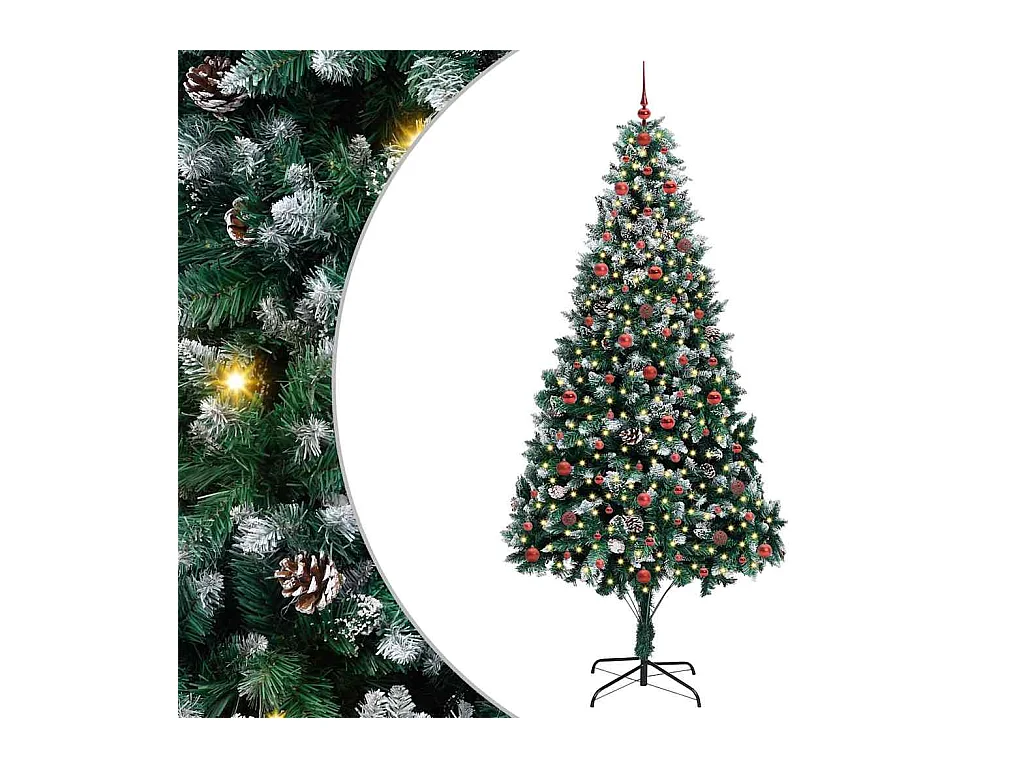 Árbol de Navidad artificial Verde 240 cm PVC y Acero y Plástico