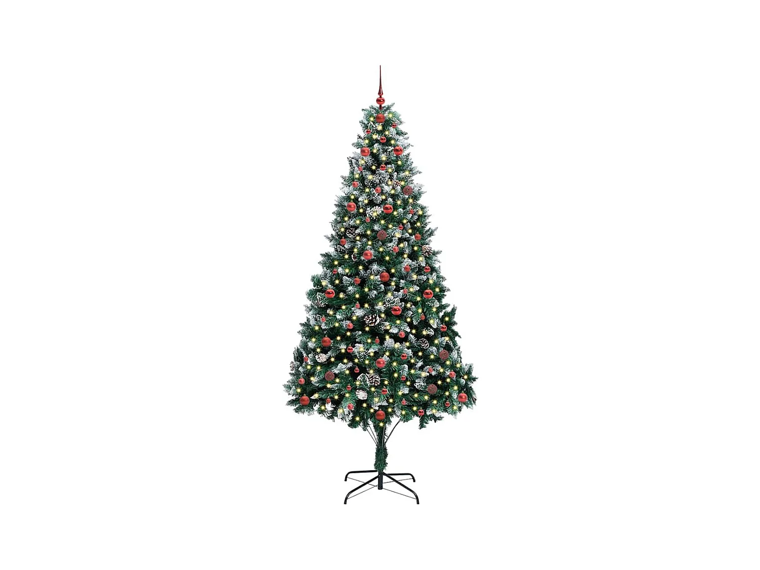 Árbol de Navidad artificial Verde 240 cm PVC y Acero y Plástico