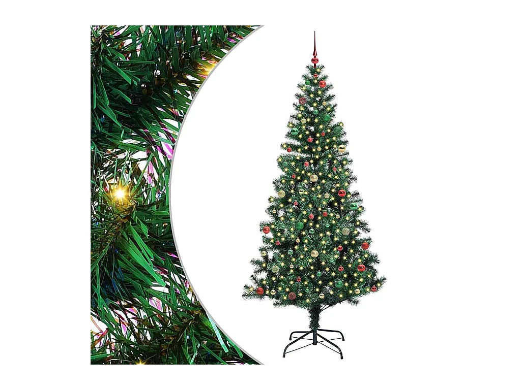 Árvore de Natal Artificial Pré-iluminada Verde 240 cm