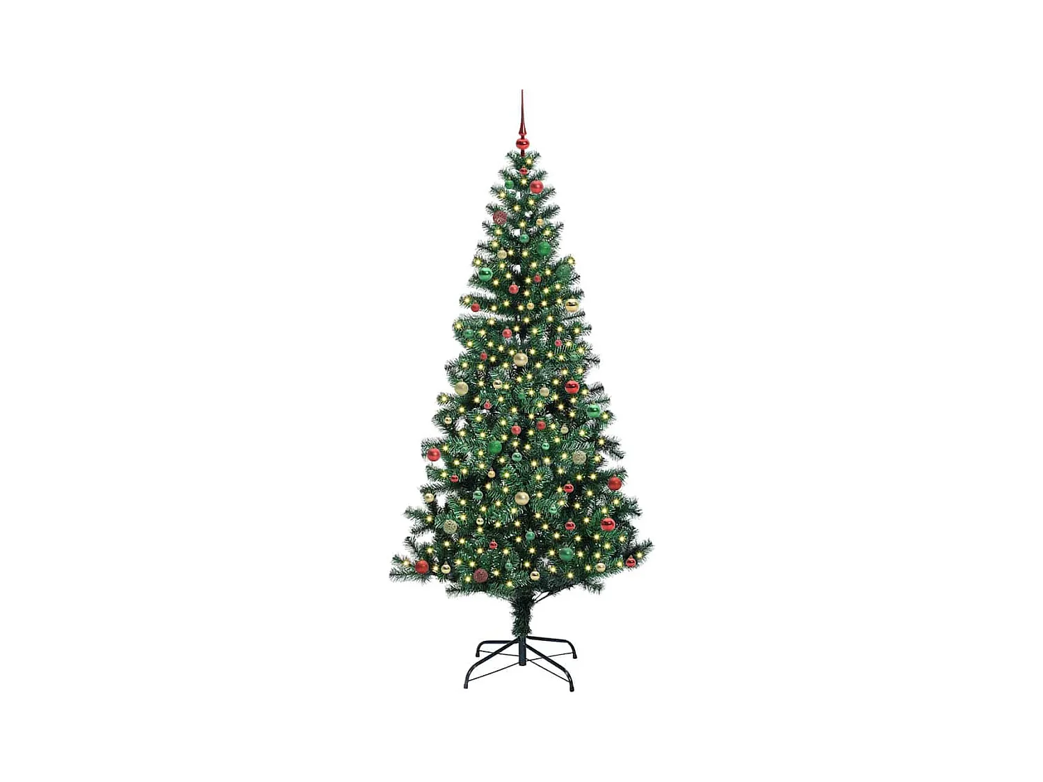 Árvore de Natal Artificial Pré-iluminada Verde 240 cm