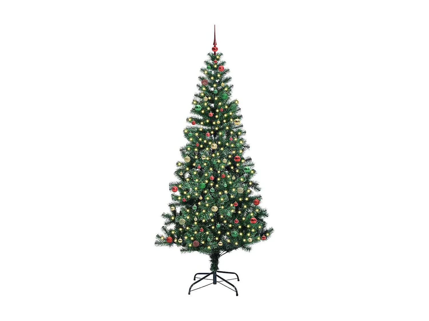 Sapin de Noël artificiel pré-éclairé Vert 240 cm PVC et métal