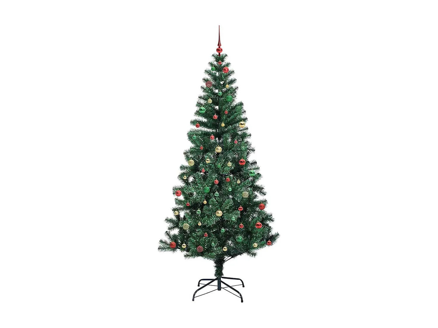 Sapin de Noël artificiel pré-éclairé Vert 240 cm PVC et métal