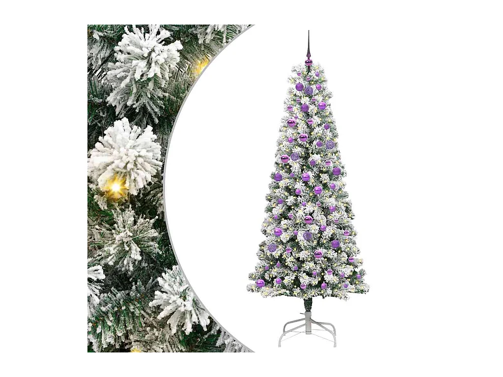 Árbol de Navidad artificial con ramas articuladas 210 cm PVC