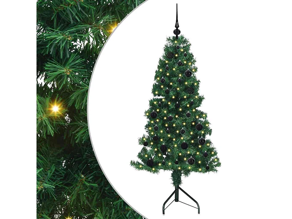 Árvore de Natal artificial de canto Verde 150 cm PVC e Metal