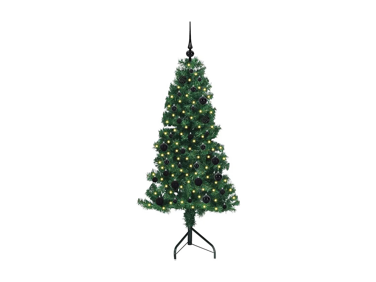 Árvore de Natal artificial de canto Verde 150 cm PVC e Metal