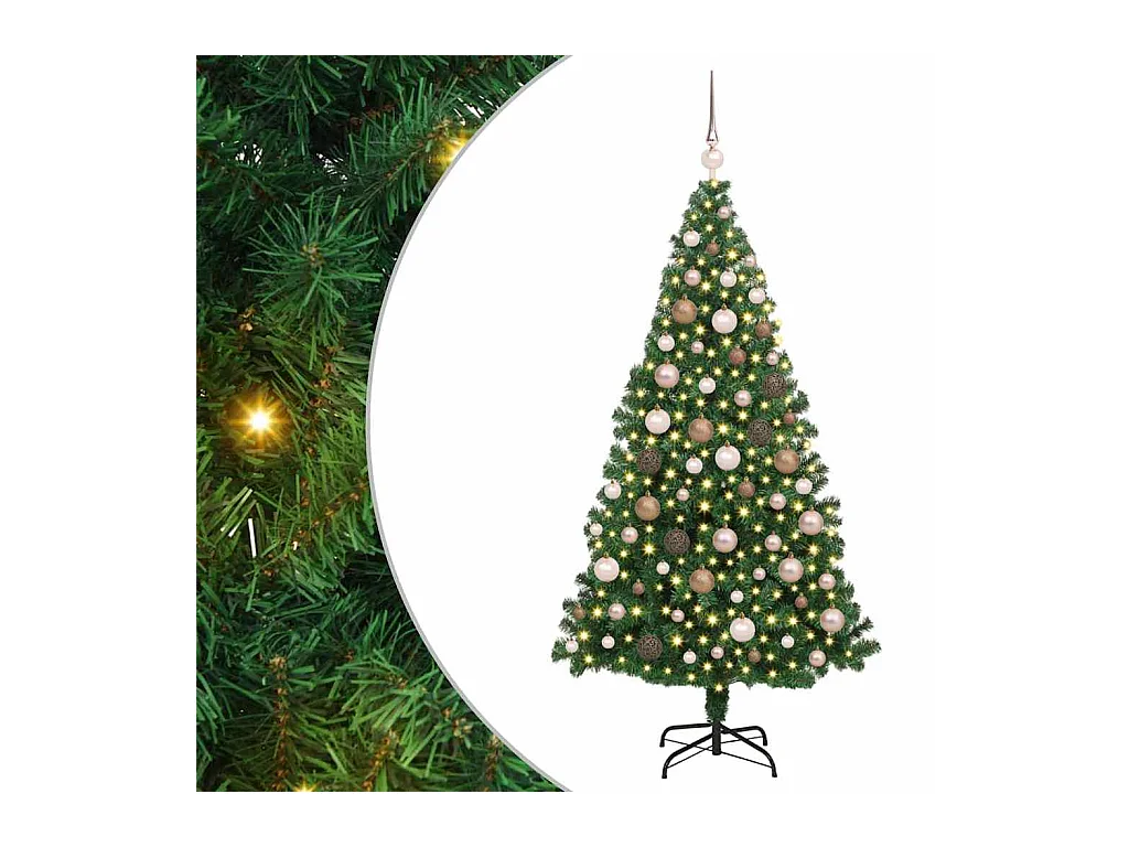 Árvore de Natal Artificial Verde 180 cm PVC, Aço e Plástico