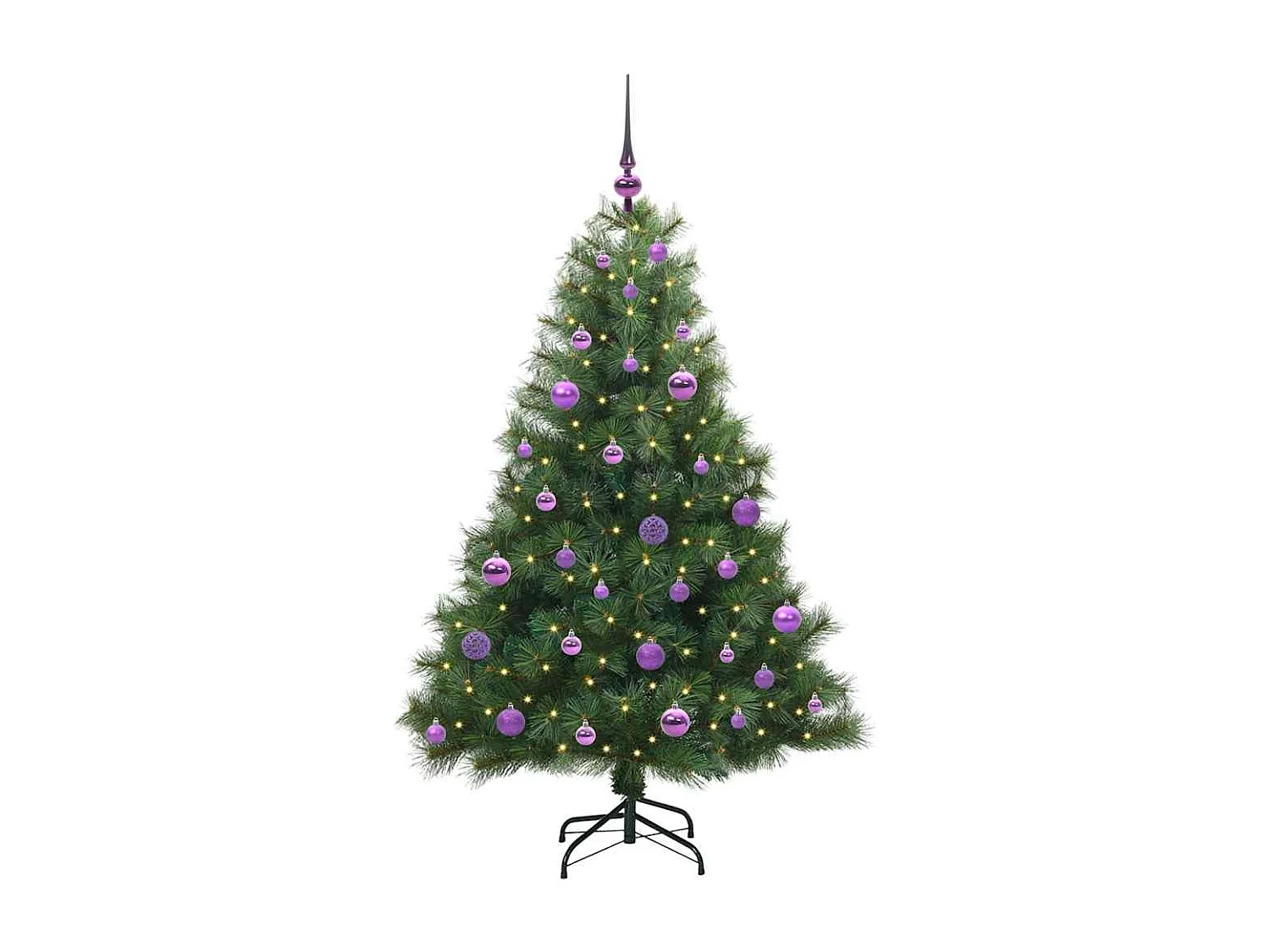 Kunstkerstboom met 150 LED met standaard Groen 150 cm PE en PVC