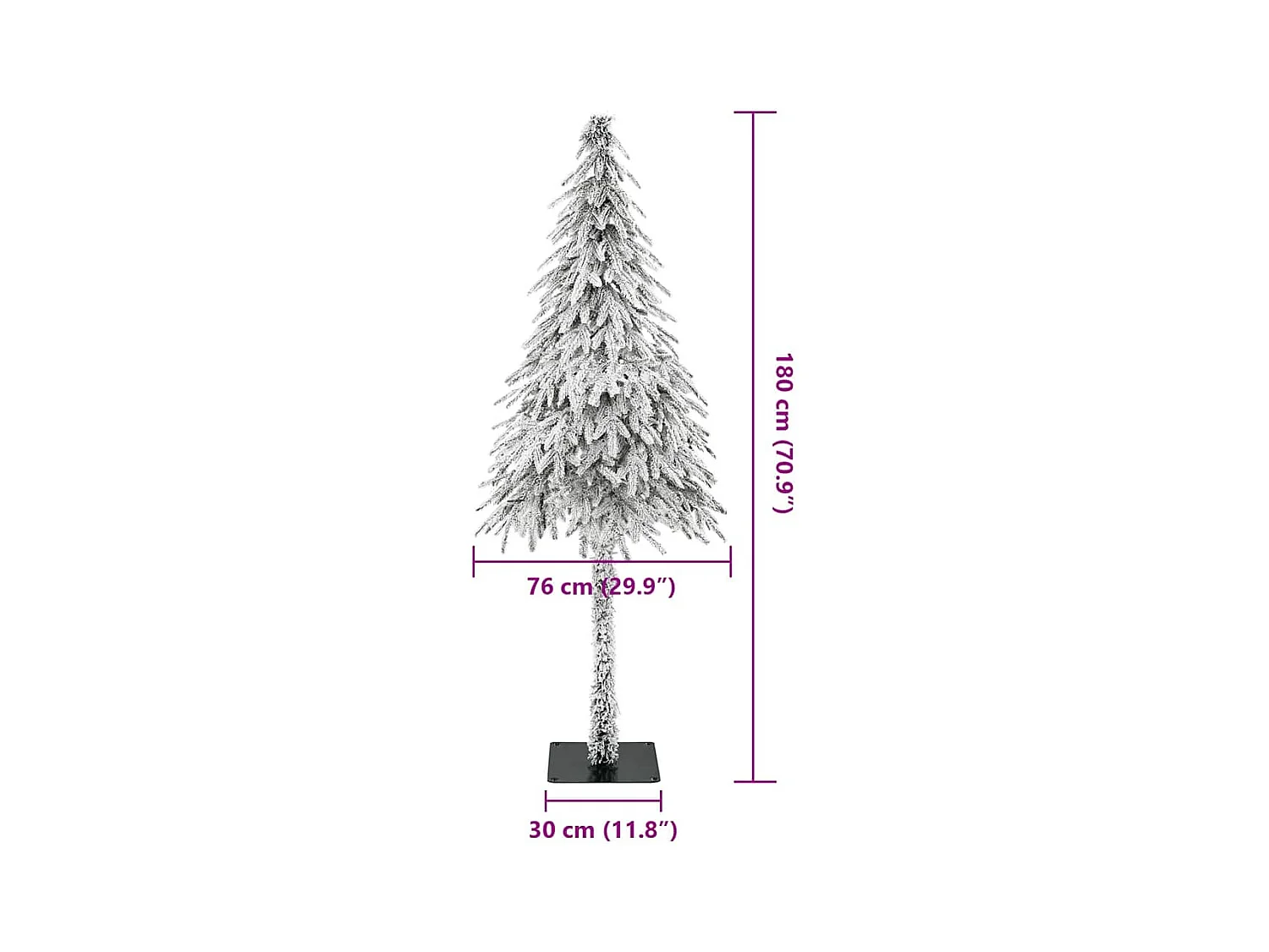 Kunstkerstboom Wit 76 x 76 x 180 cm Kunststof en metaal