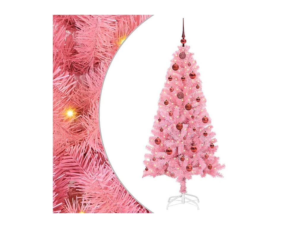 Sapin de Noël avec 150 LED avec support Rose 150 cm PVC