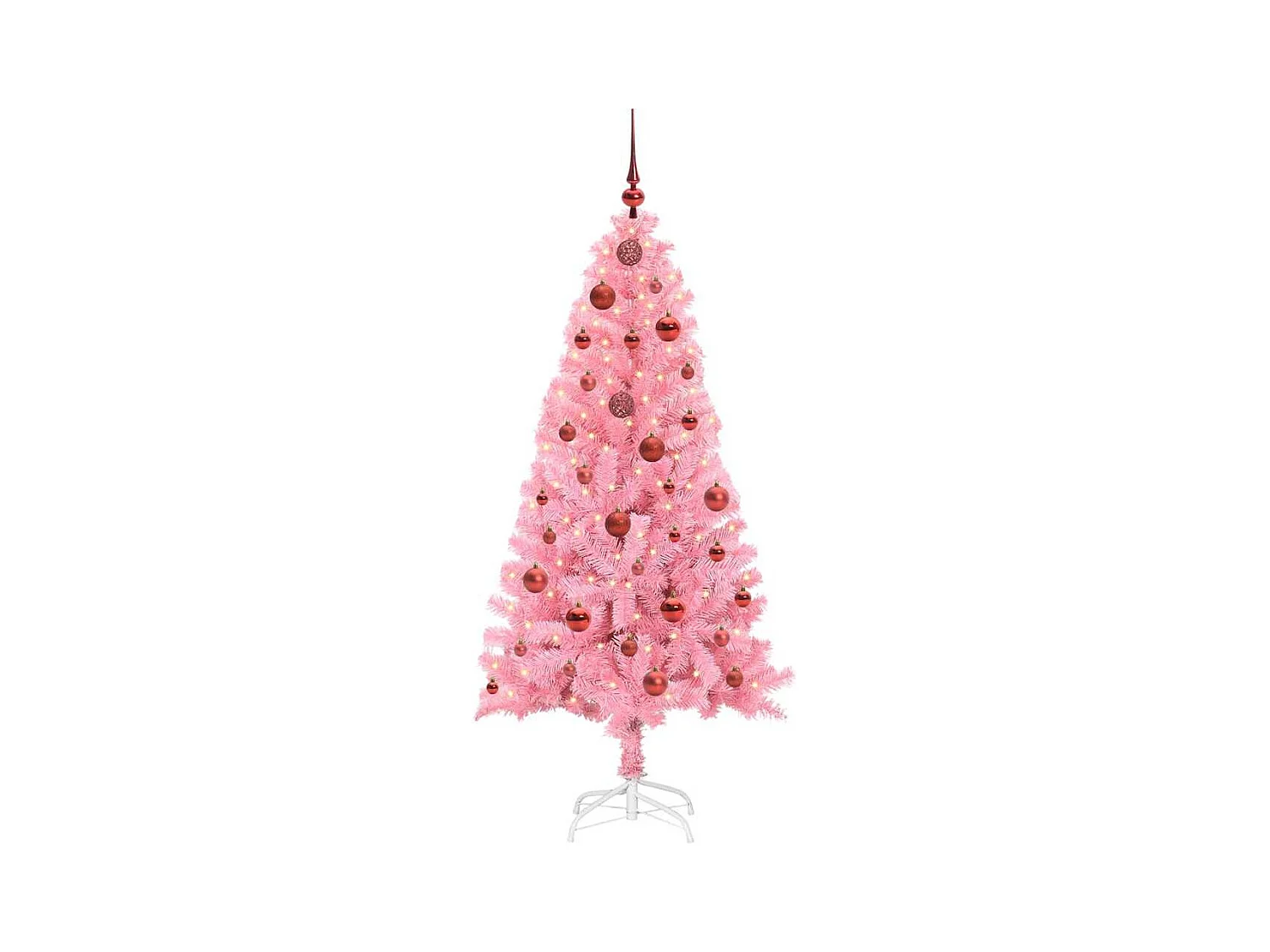 Sapin de Noël avec 150 LED avec support Rose 150 cm PVC