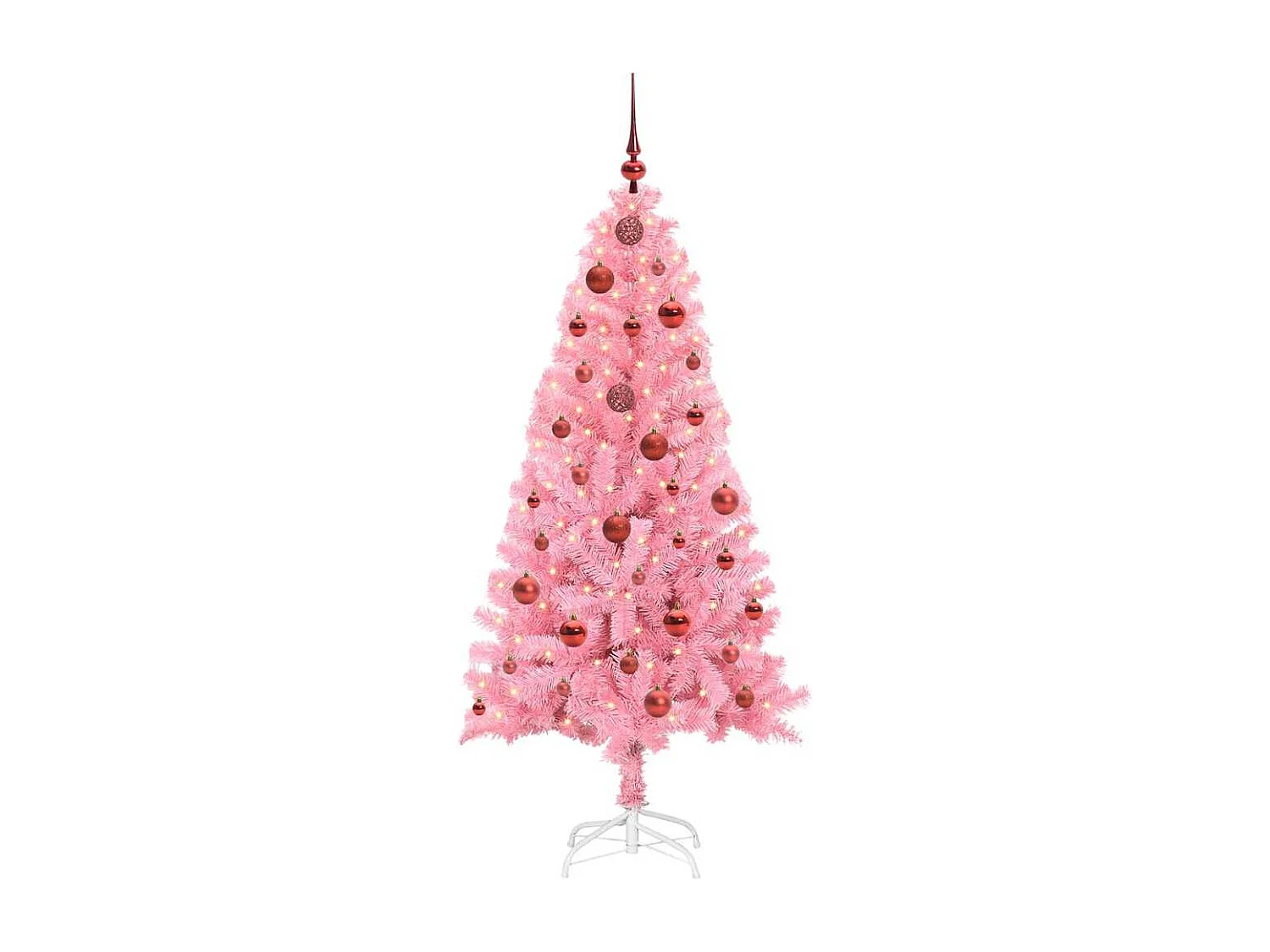 Sapin de Noël avec 150 LED avec support Rose 150 cm PVC