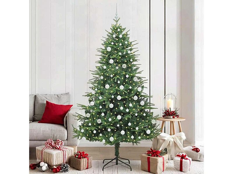 Sapin de Noël artificiel pré-éclairé avec set de boules Vert