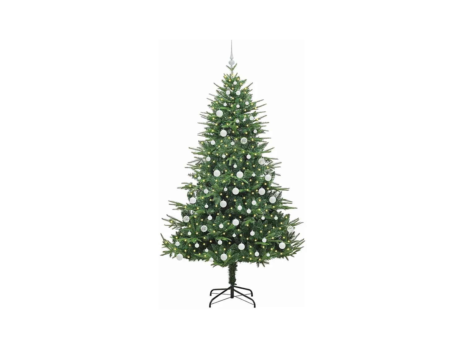 Sapin de Noël artificiel pré-éclairé avec set de boules Vert