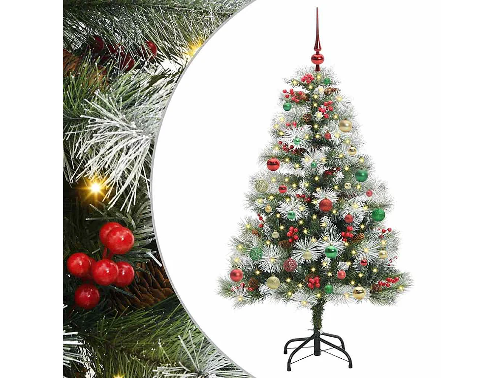 Sapin de Noël artificiel Vert et blanc 150 cm