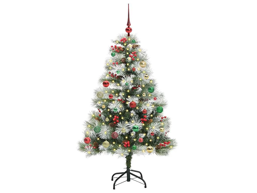 Sapin de Noël artificiel Vert et blanc 150 cm