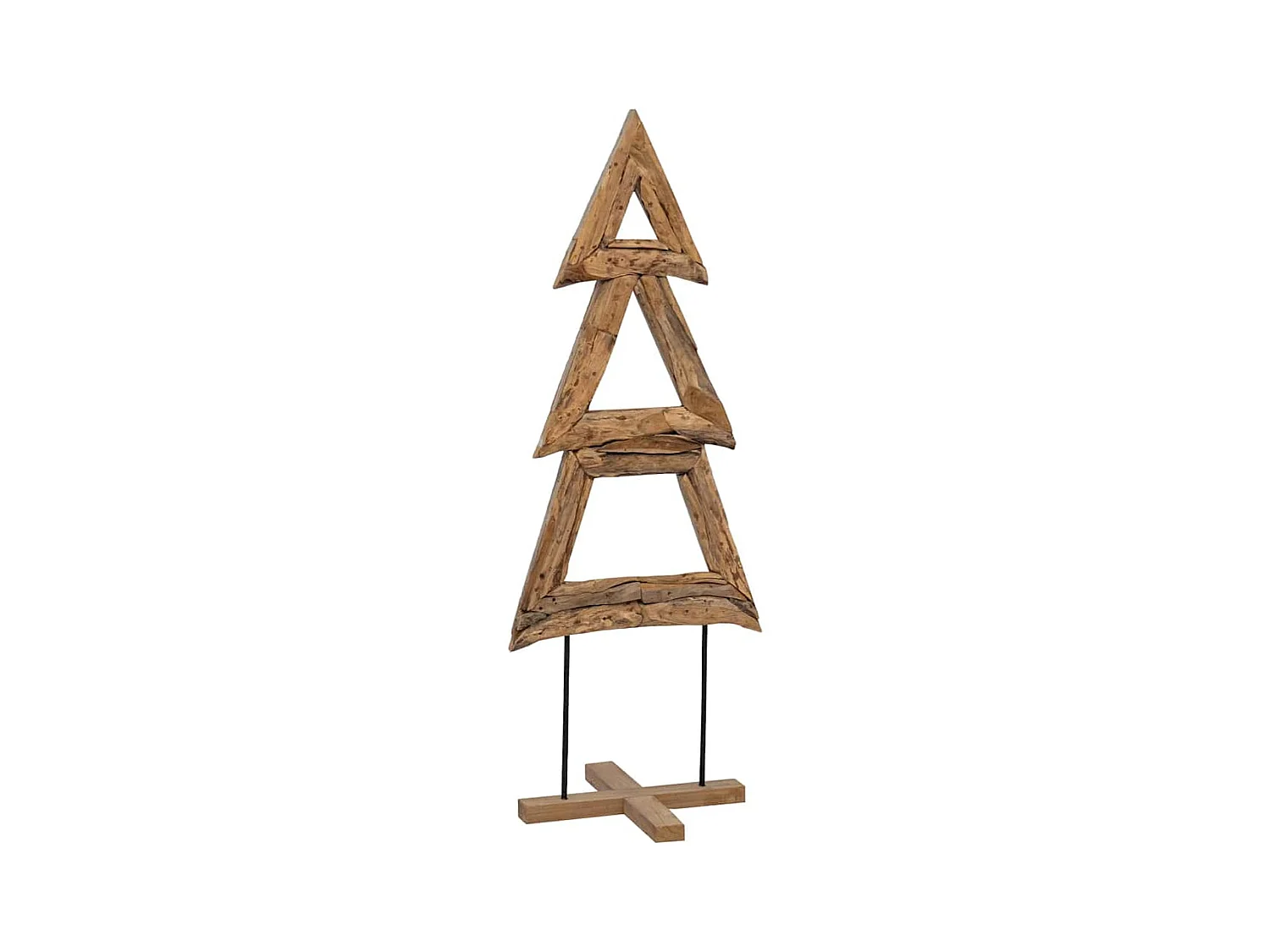Árbol de Navidad con soporte Marrón 90 cm Madera de teca maciza
